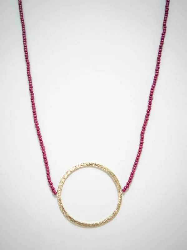 All Around Beaded Necklace - Mulberry