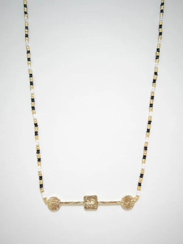 Axis Beaded Necklace - Gold