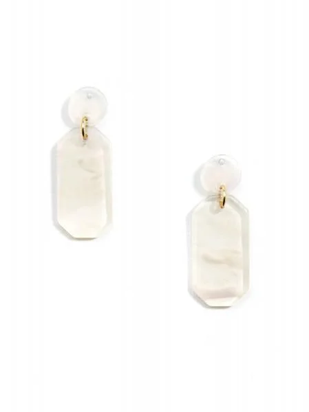 Clear Tortoise Drop Earrings