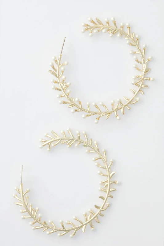 Floral Bud and Pearly Vine Hoop