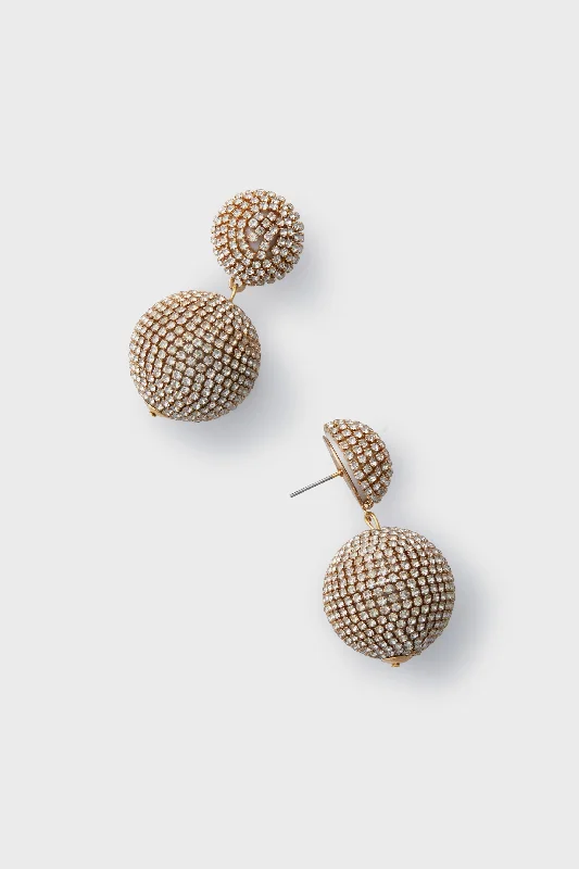 Gold Rhinestone Sphere Drops