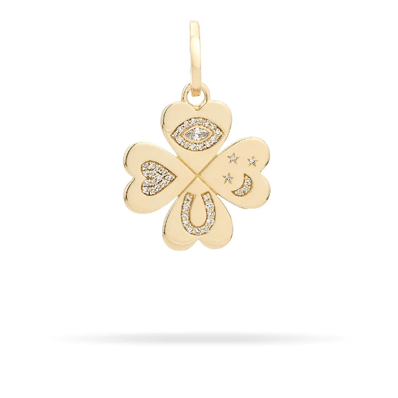 Trending Jewelry Now At Unbeatable Prices Good Luck Diamond Clover Hinged Charm