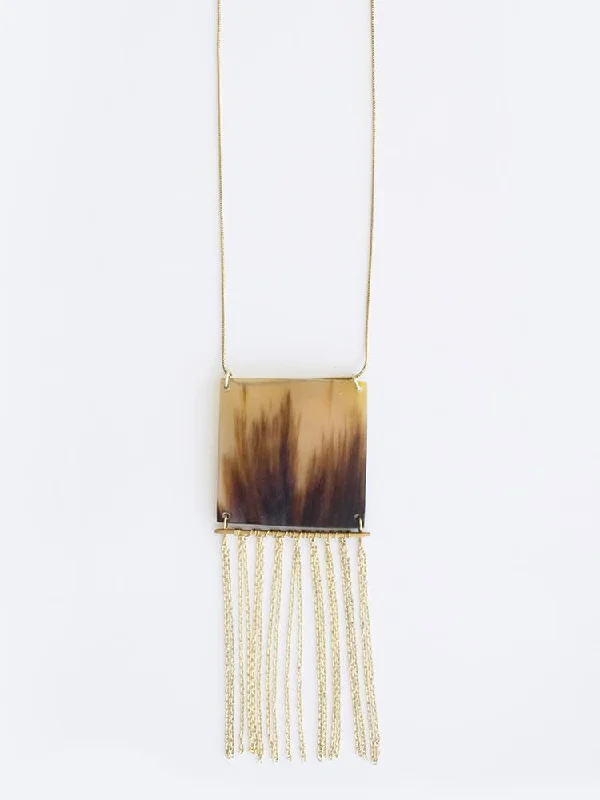 Horn Fringe Necklace - Horn