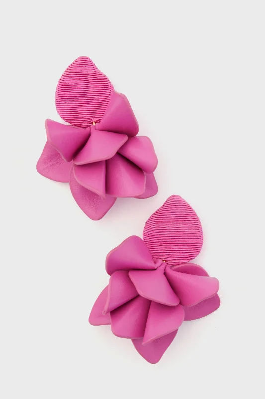 Hot Pink Orchid Earrings