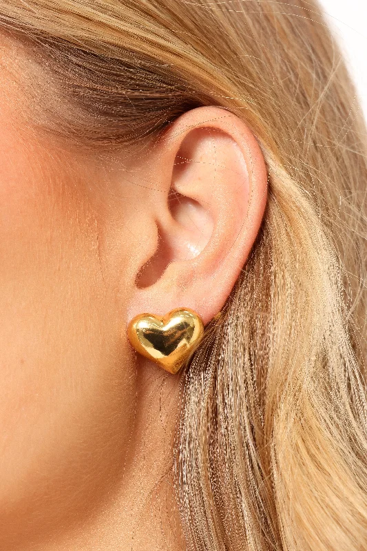 Kenny Heart Earrings - Gold