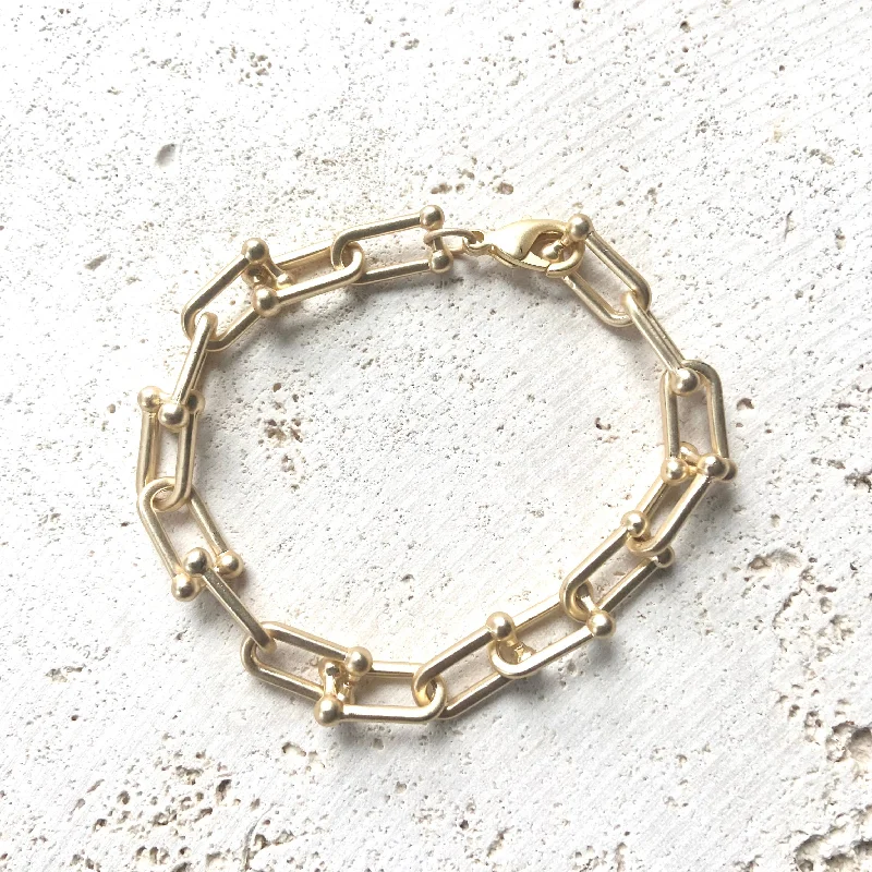 Matte gold chunky single bracelet trendy boutique style