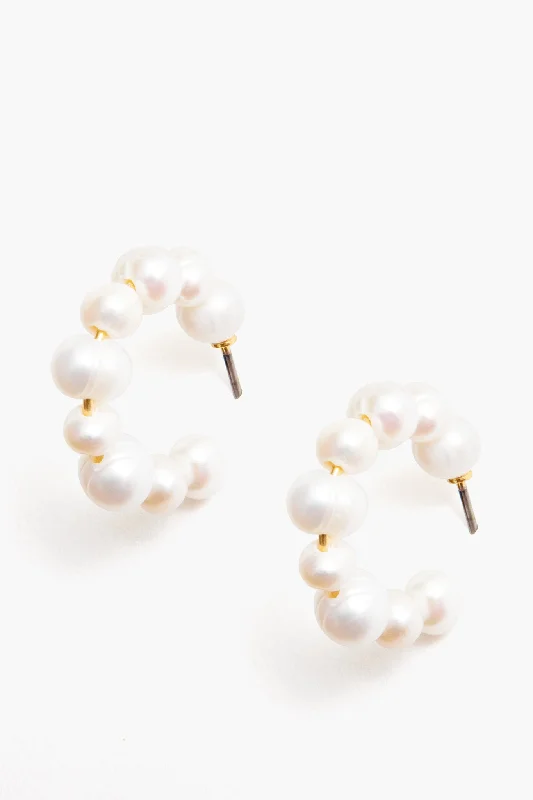 Mini Pearl Hoop Earrings