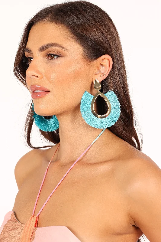 Minnie Tassel Earrings - Teal