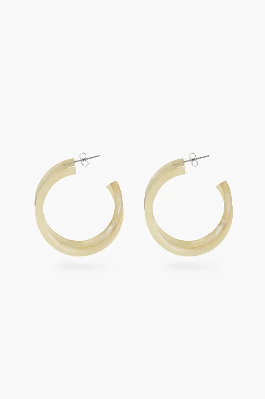 Natural Horn Twist Skinny Hoop