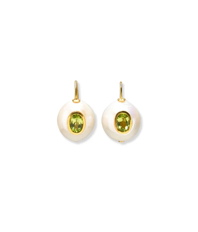 Pearl Pablo Earrings in Peridot