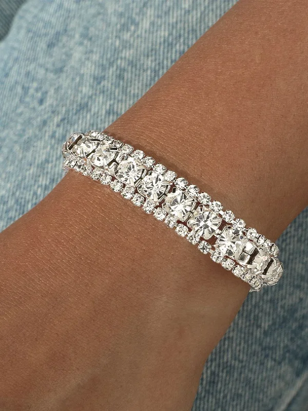 Plated Sterling Silver Cubic Zirconia Tennis Bracelet