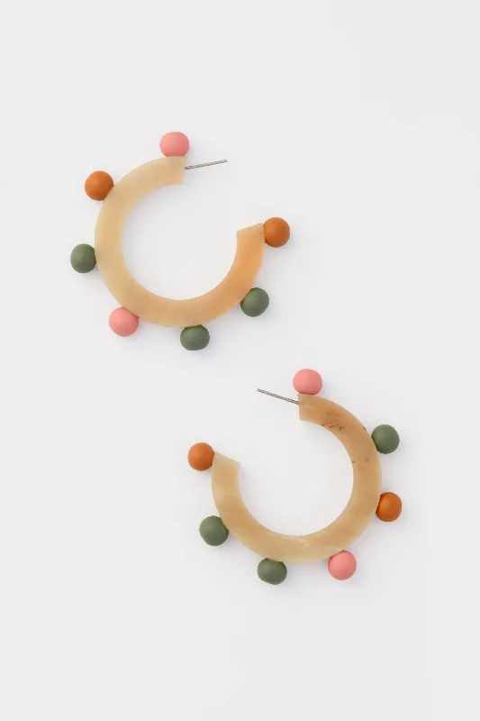 Rainbow Bead Hoops