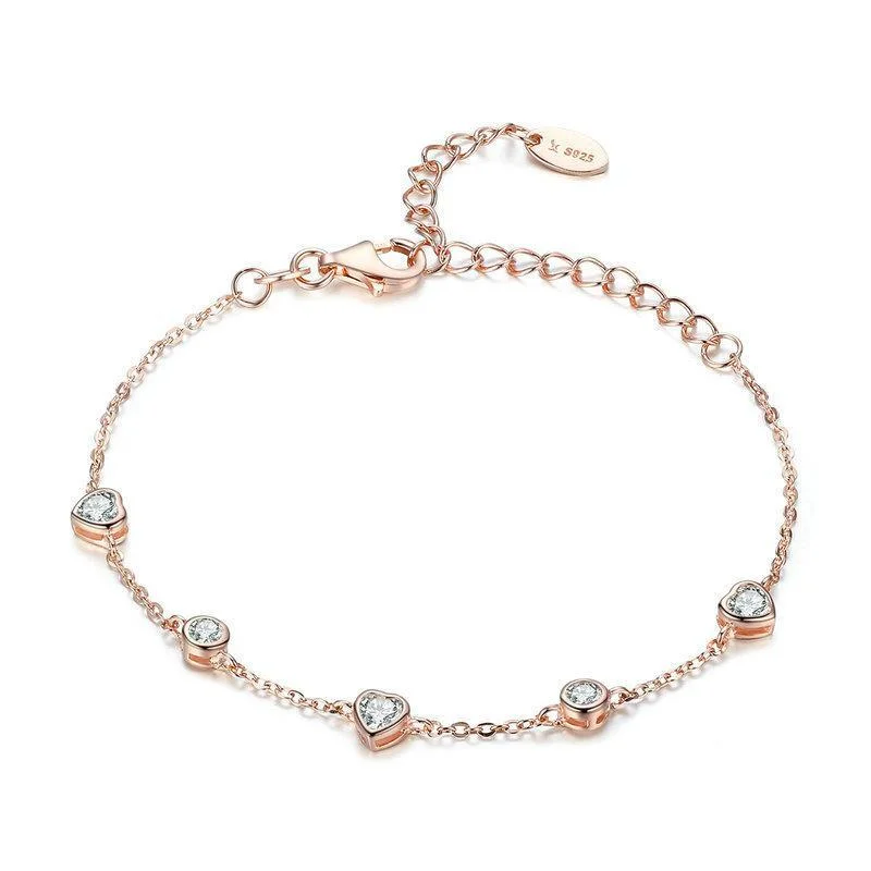 Rose Gold Plated Charm Bracelets Bridesmaid Gift