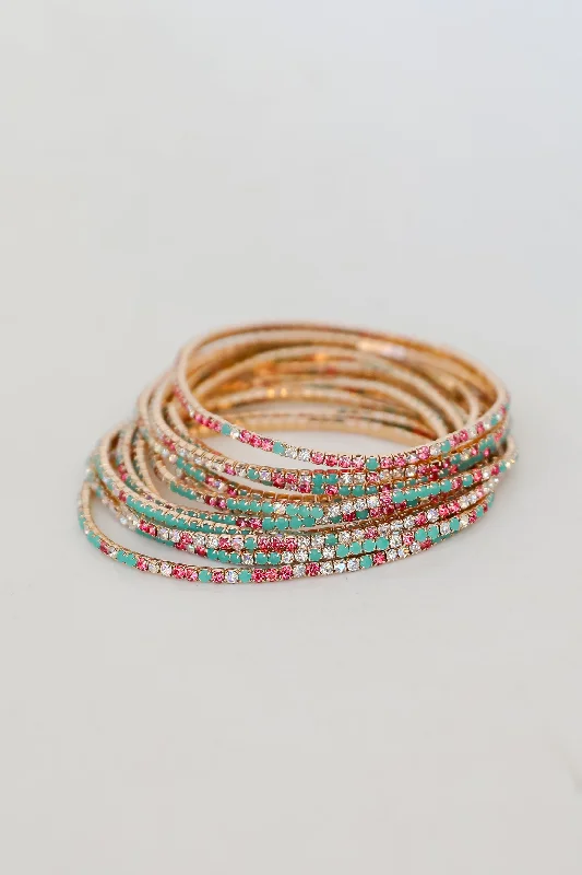 FINAL SALE - Scarlett Multi Rhinestone Bracelet Set