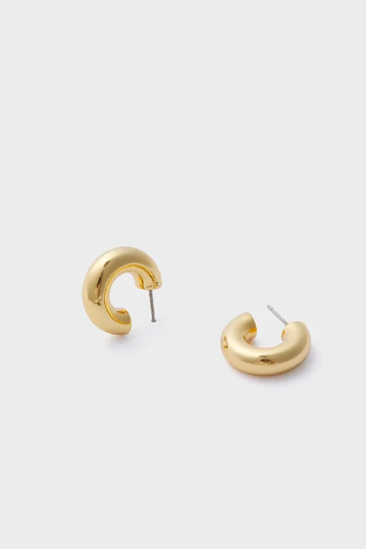 Shiny Gold Everyday Huggie Hoop Earrings