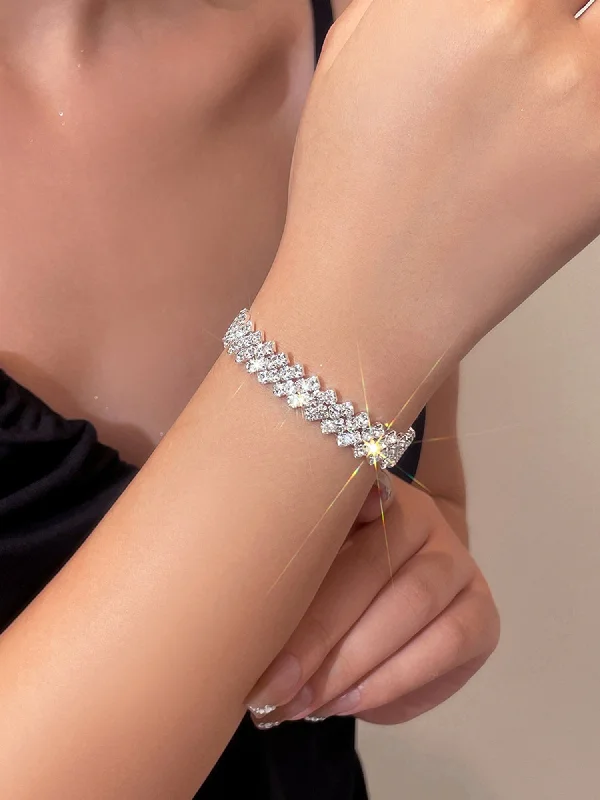 Simple Shining Crystal Tennis Bracelet