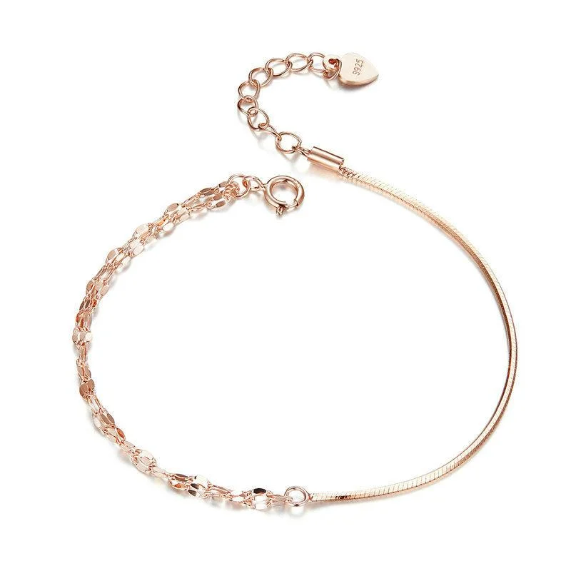 Simplicity Rose Gold Chain Bracelet Personalized Gift