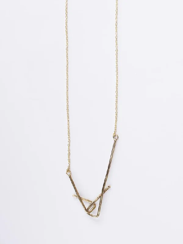 Stretched Shapes Necklace - Gold