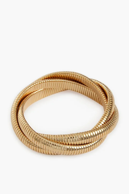 Triple Twisted Gold Cobra Bracelet