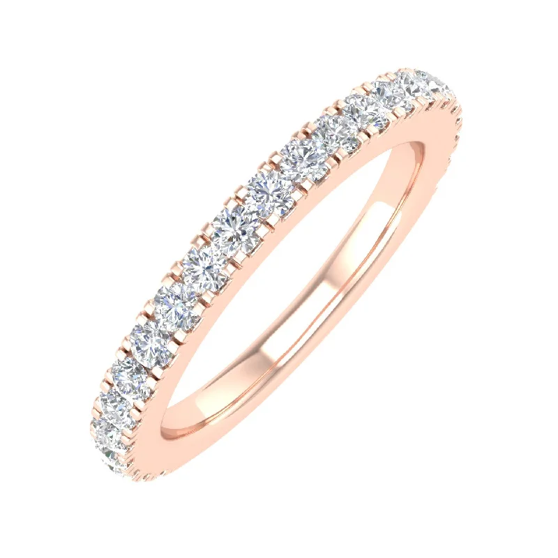 High-End Sparkle, Low-End Prices – Jewelry Sale Live 1/2 Carat Round Diamond Wedding Band Ring in Rose Gold - IGI Certified