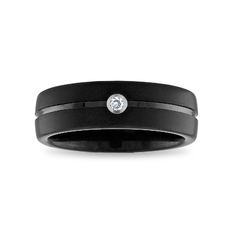 Dazzling Deals On Necklaces, Bracelets, And More 1/25 CTW Diamond Wedding Ring in Black Tungsten