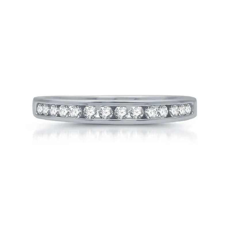 Affordable Gold-Plated Jewelry For Modern Fashion 1/4 CTW Diamond Anniversary Ring in 10KT White Gold