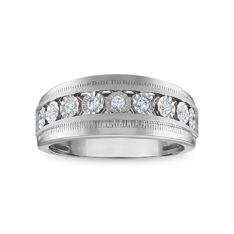 Jewelry Clearance Event – Last Chance For Stunning Deals 1/4 CTW Diamond Illusion Set Wedding Ring in Rhodium Plated Sterling Silver