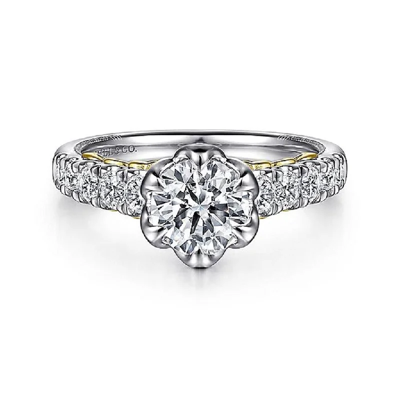 14K White Gold 'Basia' Classic Round Diamond Engagement Ring