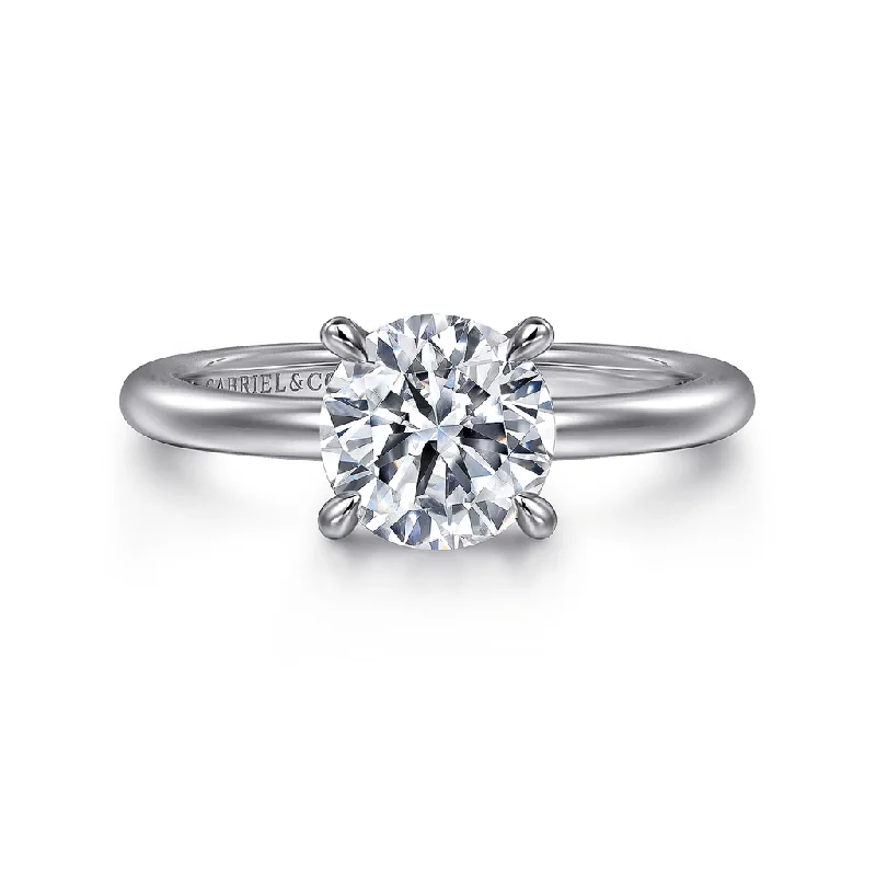 14K White Gold 'Ali' Round Diamond Engagement Ring