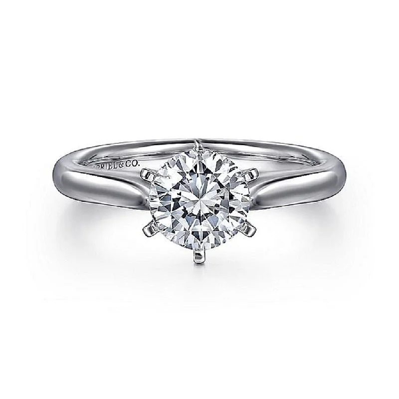 14K White Gold 'Allie' Round Diamond Engagement Ring