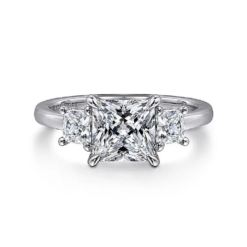 Must-Have Jewelry At Irresistible Discounts 14K White Gold 'Antonia' Three Stone Princess Diamond Engagement Ring