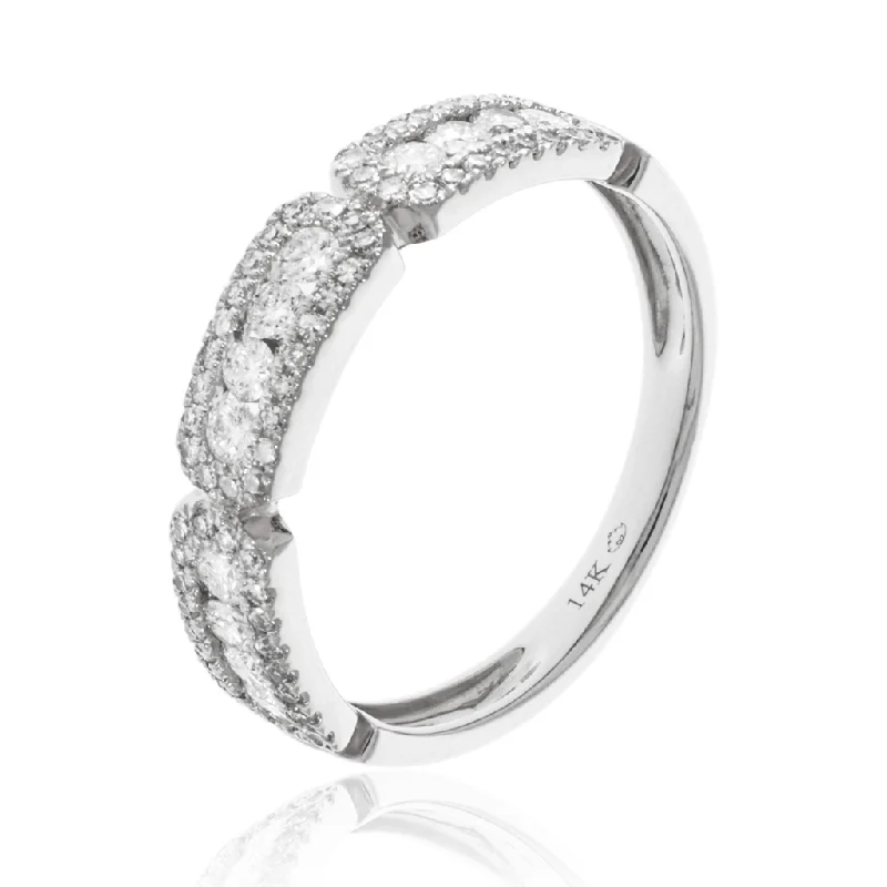 14K White Gold Art Deco Diamond Ring