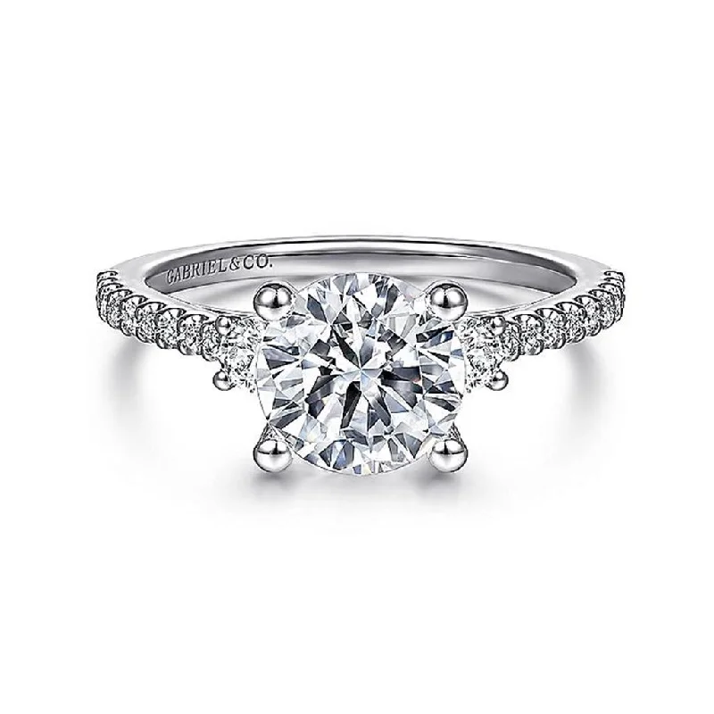 Jewelry Flash Sale – Stylish Designs At Unbeatable Rates 14K White Gold 'Chantal' Three Stone Round Diamond Engagement Ring