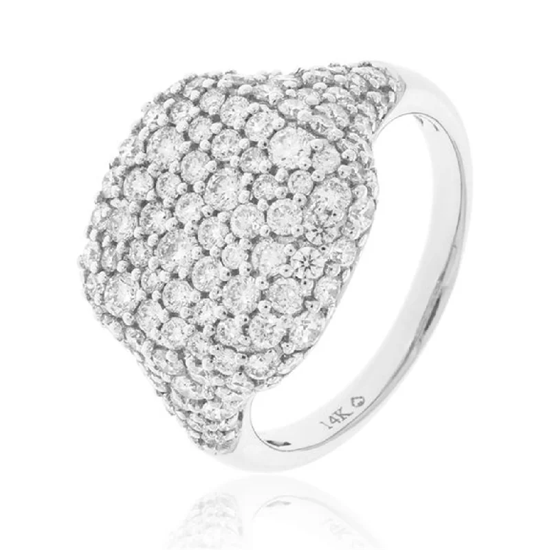 14K White Gold Contemporary Diamond Ring