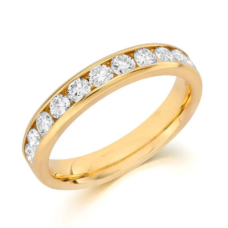 14K Yellow Gold Channel Set Diamond Band