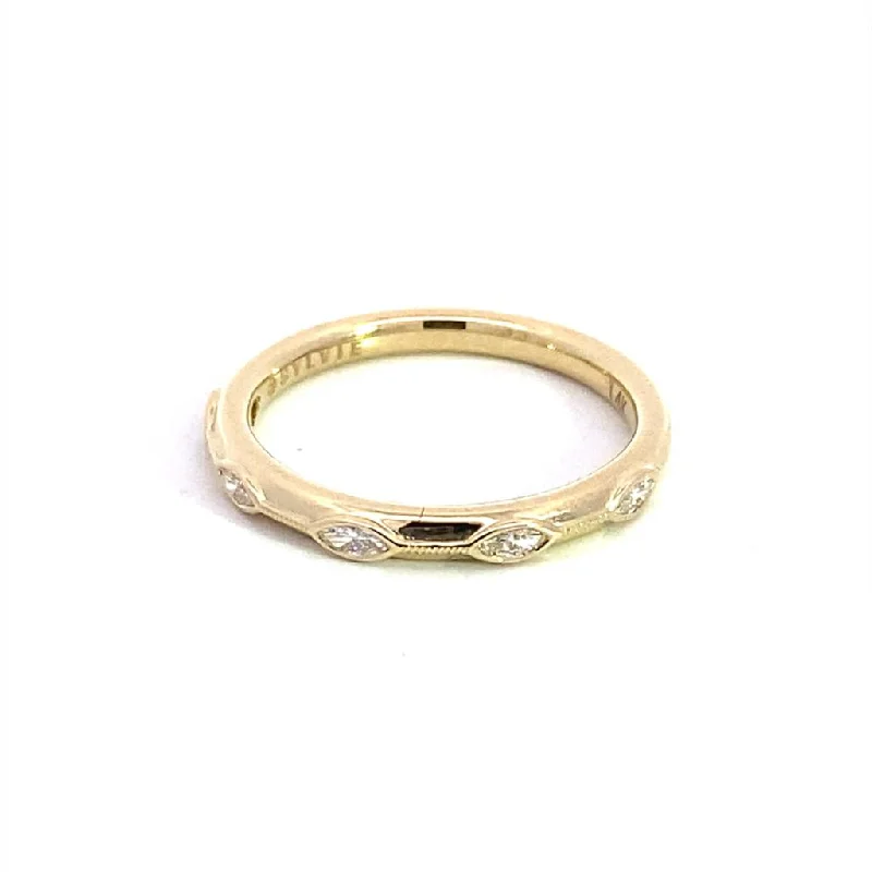 14K Yellow Gold Straight Diamond Band