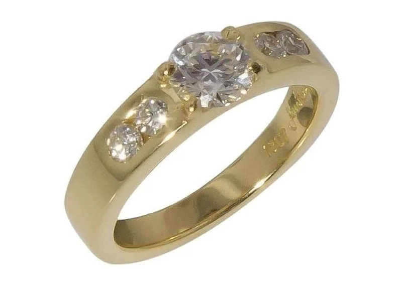 Huge Savings On Premium Jewelry Styles Four Claw Diamond Ring with side Diamonds