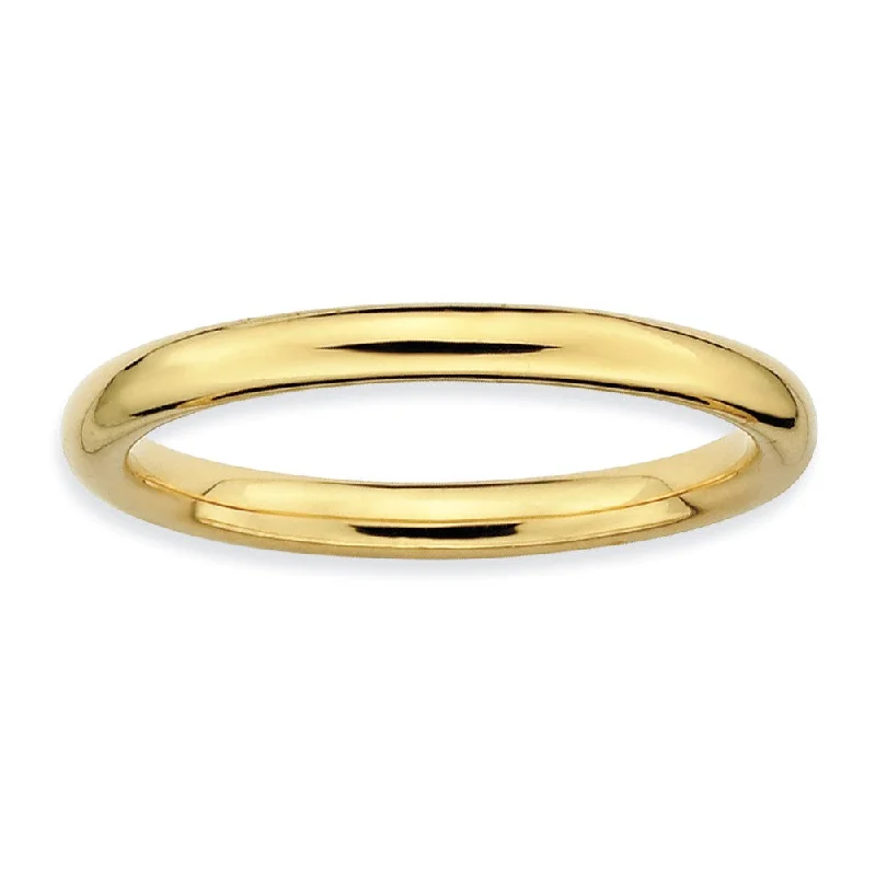 2.25mm 14k Yellow Gold Plated Sterling Silver Stackable Polished Band