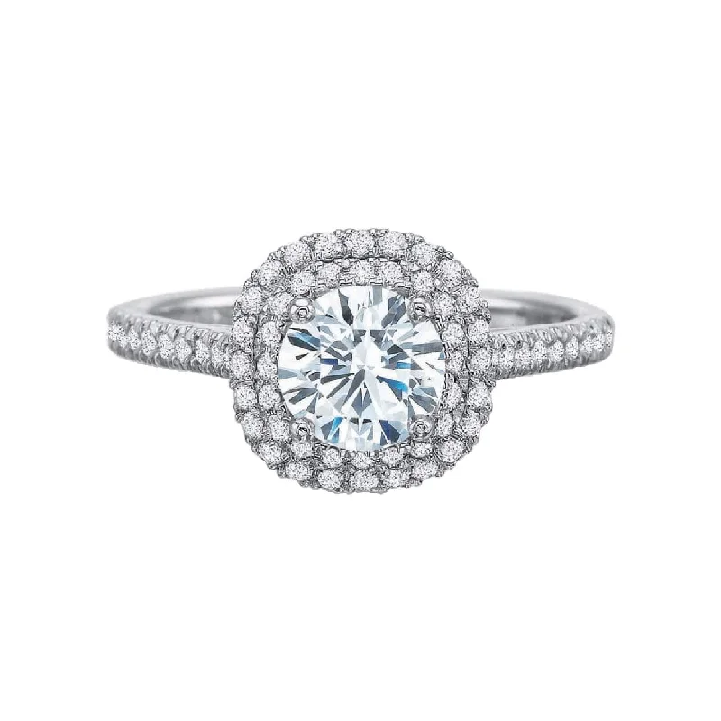 Big Savings On Your Favorite Jewelry Pieces New Aire Double Cushion Halo Diamond Semi Mount Ring