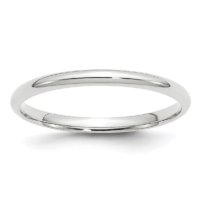 2mm to 6mm 10K White Gold Lightweight Domed Comfort Fit Band