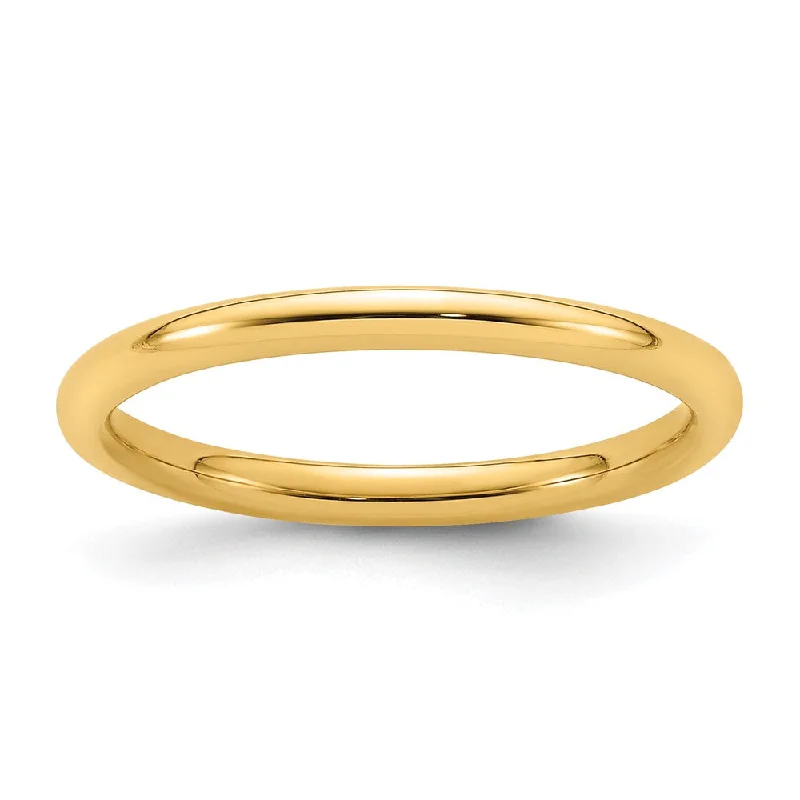 Luxury Handcrafted Jewelry For Elegant Looks 2mm to 6mm 14K Yellow Gold Domed Comfort Fit Band