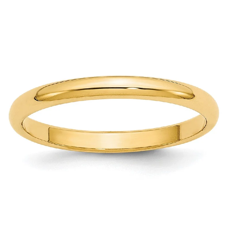 Versatile Layering Jewelry For Effortless Chic 2mm to 6mm 14K Yellow Gold Half Round Standard Fit Band