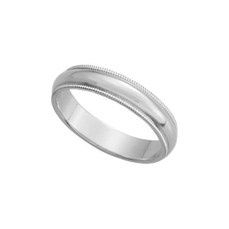 4mm Continuum Sterling Silver Milgrain Edge Domed Standard Fit Band