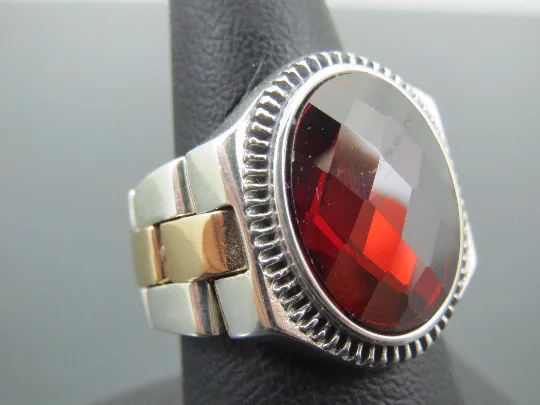 Turkish Handmade Jewelry 925 Sterling Silver Garnet Stone Mens Rings