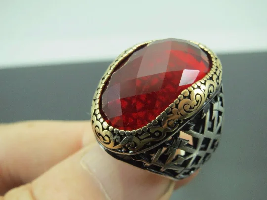 Luxury Jewelry Clearance – Shop Premium Styles Now Turkish Handmade Jewelry 925 Sterling Silver Garnet Stone Men's Ring Sz 8