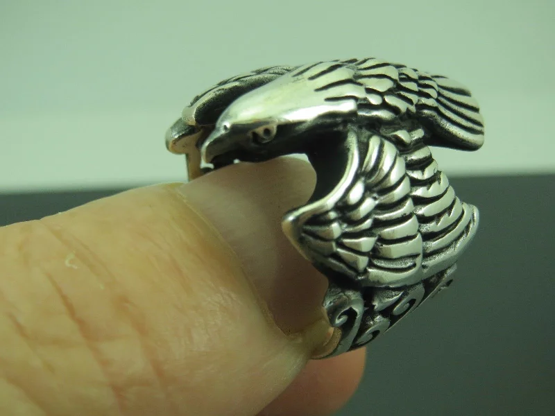 Turkish Handmade Jewelry 925 Sterling Silver Eagle Design Mens Rings