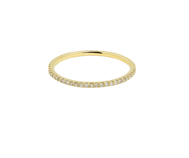 Eternity Band 18K Gold Ring w. Diamonds