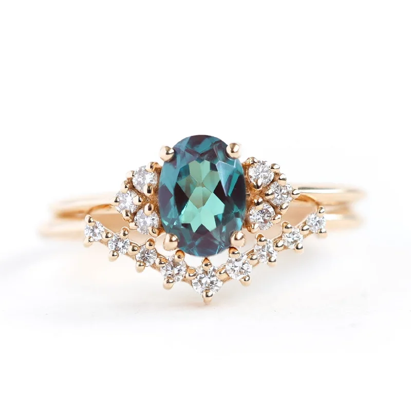 Dora Alexandrite Ring Set