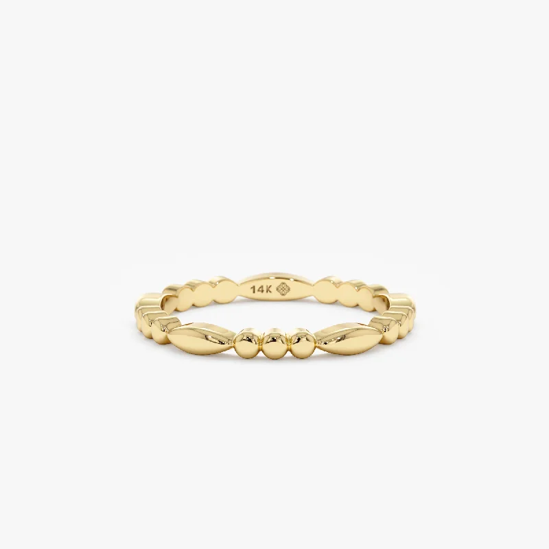 Alternating Shapes Wedding Band, Elodie