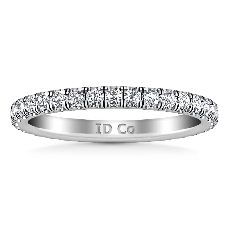 Delicate Crystal Jewelry For Sophisticated Charm Diamond Wedding Band Clayton 0.55 Cts 14K White Gold